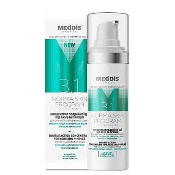 Концентрат подвійної дії від акне та прищів Meddis Norma Skin Program 30ml li-11485 фото