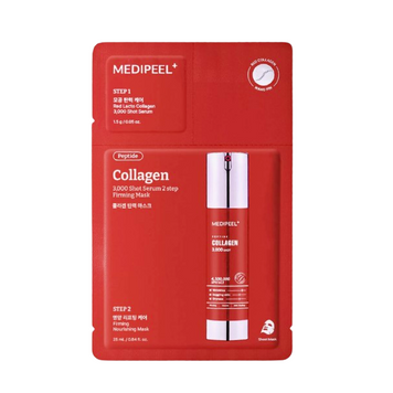 Двоетапна маска з колагеном MEDIPEEL RED LACTO COLLAGEN 3000 SHOT SERUM 2 STEP MASK ma-25060 фото