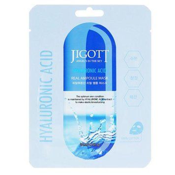 Тканинна маска для обличчя з гіалуроновою кислотою JIGOTT HYALURONIC ACID REAL AMPOULE MASK 27ml tk-8639 фото