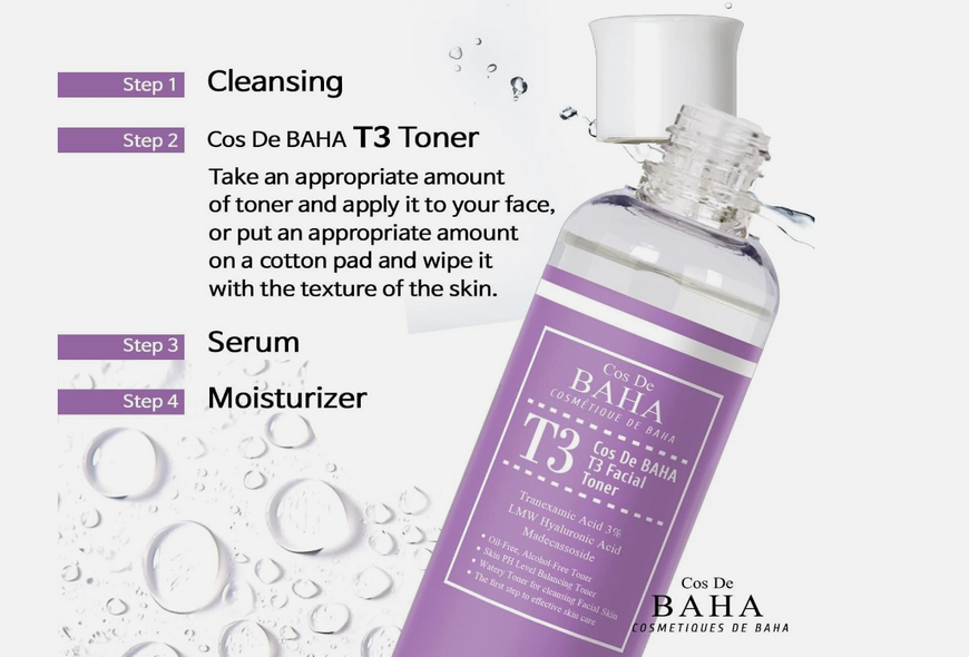 Тонер COSDEBAHA T3 Facial Toner 200ml (T3) to-19338 фото