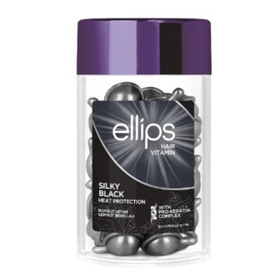 Вітаміни для волосся Шовкова ніч з про-кератиновим комплексом Ellips Hair Vitamin Silky Black With Pro-Keratin Complex, 50x1ml 0021 фото