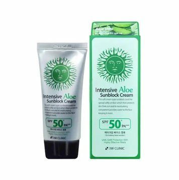 Сонцезахисний зволожуючий крем 3W Clinic Aloe Sunblock Cream SPF 50+PA+++ 70ML so-52986 фото