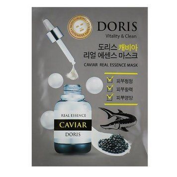 Тканинна маска для обличчя із екстрактом чорної ікри Doris Caviar Real Essence Mask 25ml tk-8678 фото