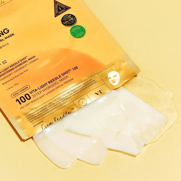 Двоетапна гідрогелева маска для обличчя VT COSMETICS (1EA) VITA-LIGHT REEDLE SHOT 100 2STEP MASK tk-07409 фото