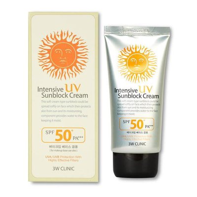 Солнцезащитный крем с арбутином 3W Clinic Intensive UV Sun Block Cream SPF50 PA 70ml so-3125 фото