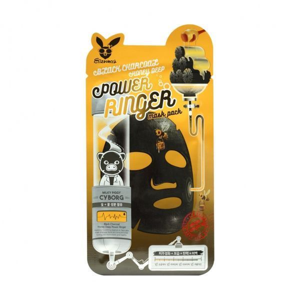 Поживна маска, що очищає, з деревним вугіллям і медом Elizavecca Black Charcoal Honey Deep Power Rin tk-4943 фото