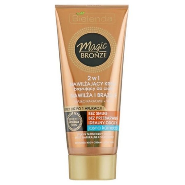 Зволожуючий бронзуючий крем для світлої шкіри Bielenda Magic Bronze 2in1 Moisturizing Bronze Cream for Light Skin 200ml te-7763 фото