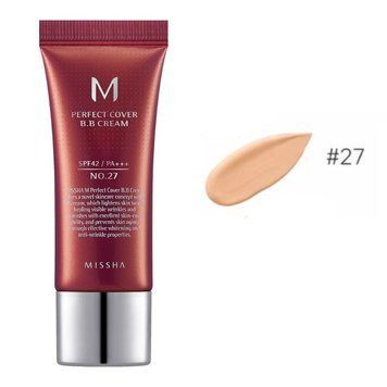 ВВ Крем Матуючий З Ідеальним Покриттям Missha M Perfect Cover BB Cream SPF42 PA+++ (20ml, 27 відтінок - світлий беж) vv-6070 фото
