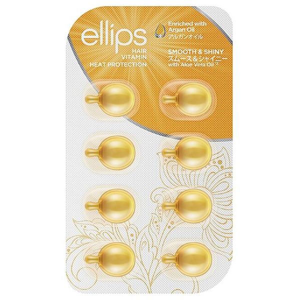 Вітаміни для волосся Розкішне сяйво з олією Алое Вера Ellips Hair Vitamin Smooth Shiny With Aloe Vera Oil, 8x1ml 0057 фото