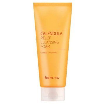 Пенка для умывания с экстрактом календулы FarmStay Calendula Relief Cleansing Foam 180ml pe-11416 фото