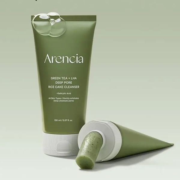 Гель для вмивання обличчя із зеленим чаєм ARENCIA Rice + LHA Pore Control Rice Cake Cleanser 150g oo-92169 фото