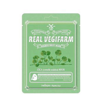 Тканинна маска FORTHESKIN SUPER FOOD REAL VEGIFARM DOUBLE SHOT MASK-Cica [23ml] tk-50300 фото