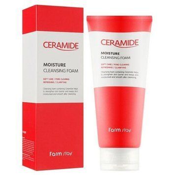 Зволожуюча пінка з керамідами FarmStay CERAMIDE MOISTURE CLEANSING FOAM 180ml pe-7920 фото