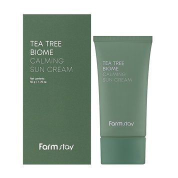 Заспокійливий сонцезахисний крем FarmStay Tea Tree Biome Calming Sun Cream 50мл so-27838 фото