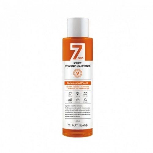 Мультивітамінний тонер, що освітлює May Island Seven Days Secret Vita Plus-10 Toner 155ml to-3329 фото