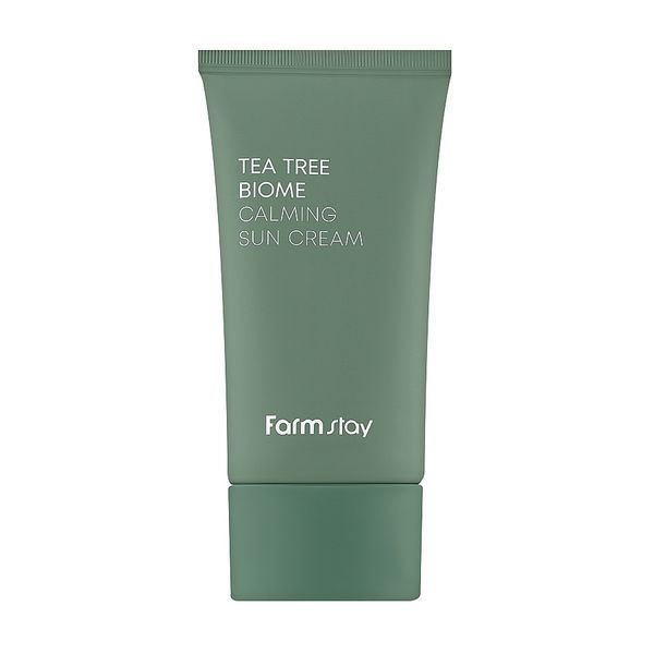Заспокійливий сонцезахисний крем FarmStay Tea Tree Biome Calming Sun Cream 50мл so-27838 фото