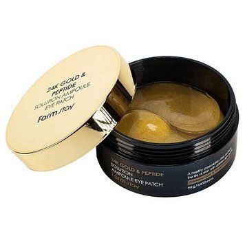 Антивікові патчі гідрогелеві з пептидним комплексом і золотом FARMSTAY 24K GOLD & PEPTIDE SOLUTION AMPOULE EYE PATCH au-2817 фото