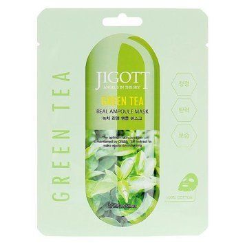 Ампульна маска із зеленим чаєм JIGOTT GREEN TEA REAL AMPOULE MASK 27ml tk-8626 фото
