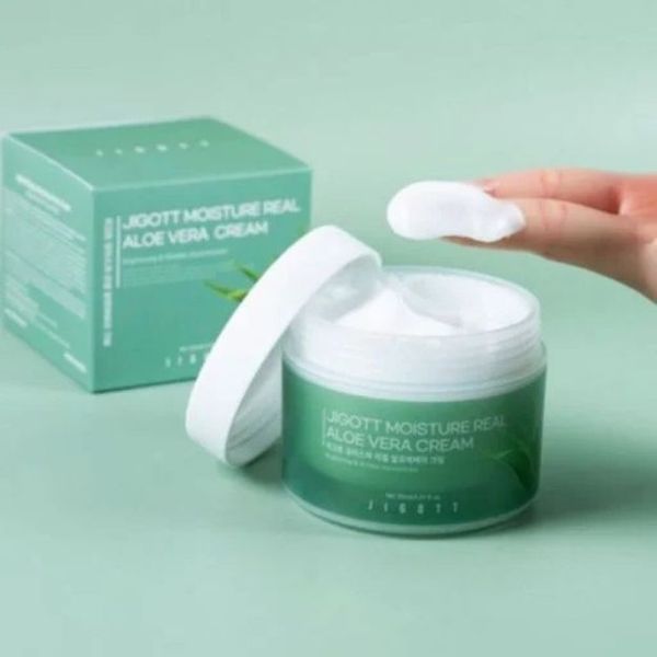 Зволожуючий крем для обличчя Jigott Moisture Real Aloe Vera Cream 150ml au-8570 фото