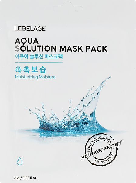 Зволожуюча тканинна маска для обличчя LEBELAGE Aqua Solution Mask 23g tk-52536 фото