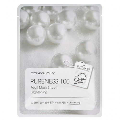 Тканинна маска освітлювальна з перловою пудрою Tony Moly Pureness 100 Pearl Mask Sheet 21ml tk-3694 фото