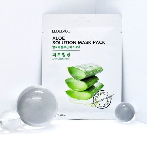 Маска для обличчя тканинна Алоє Lebelage Aloe Solution Mask 23g tk-52772 фото