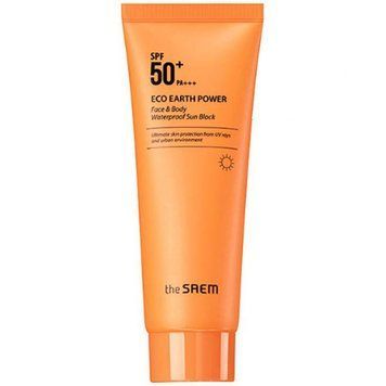 Солнцезащитный водостойкий крем для лица и тела THE SAEM Eco Earth Power Face Body Waterproof Sun Block SPF50 PA 100ml so-3013 фото