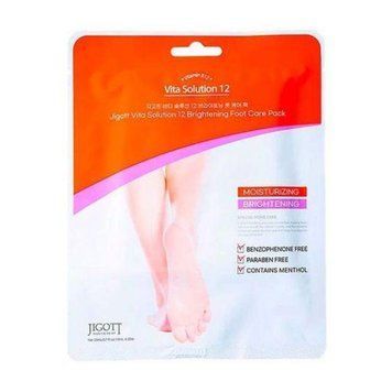 Маска-носки для ног Jigott Vita Solution 12 Brightening Foot Care Pack ma-8574 фото
