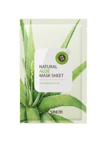 Маска успокаивающая с экстрактом алоэ The Saem Natural Aloe Mask Sheet 21ml tk-3451 фото