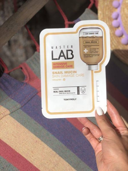 Профессиональная Восстанавливающая Маска С Улиточным Муцином Tony Moly Master Lab Snail Mucin Mask 30ml tk-720 фото