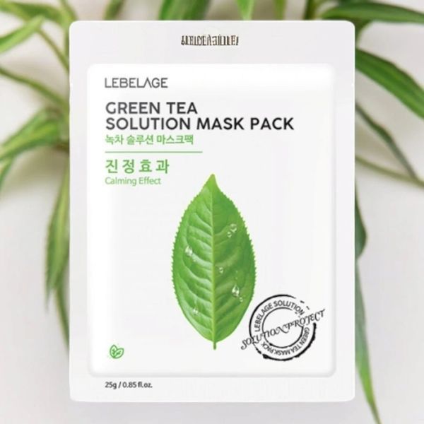 Тканинна маска для обличчя LEBELAGE GREEN TEA SOLUTION MASK 23g tk-52499 фото