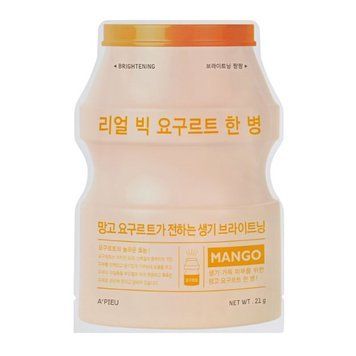 Тканинна йогуртова маска A'PIEU REAL_BIG_YOGURT_ONE-BOTTLE_[MANGO] 21g tk-9095 фото