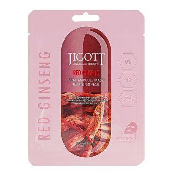 Ампульная маска с красным женьшенем JIGOTT RED GINSENG REAL AMPOULE MASK 27ml tk-8638 фото