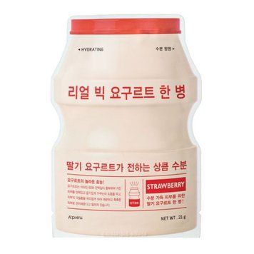 Освітлювальна маска з екстрактом полуниці A'PIEU REAL_BIG_YOGURT_ONE-BOTTLE_[STRAWBERRY] 21g tk-9096 фото