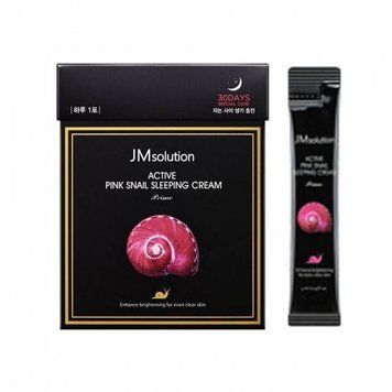 Ночной крем с муцином улитки и витамином В12 JM Solution Active Pink Snail Sleeping Cream 4ml no-2632 фото