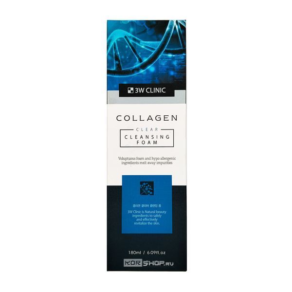 ПІНКА ДЛЯ ВМИВАННЯ 3w clinic COLLAGEN CLEAR CLEANSING FOAM 180 мл wc-07453 фото