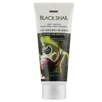Очищающая пенка с муцином черной улитки JIGOTT NATURAL BLACK SNAIL FOAM CLEANSING 180ml pe-8641 фото