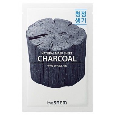 Маска для очищення тканинна з порошком деревного вугілля The Saem Natural Charcoal Mask Sheet 21ml tk-4065 фото