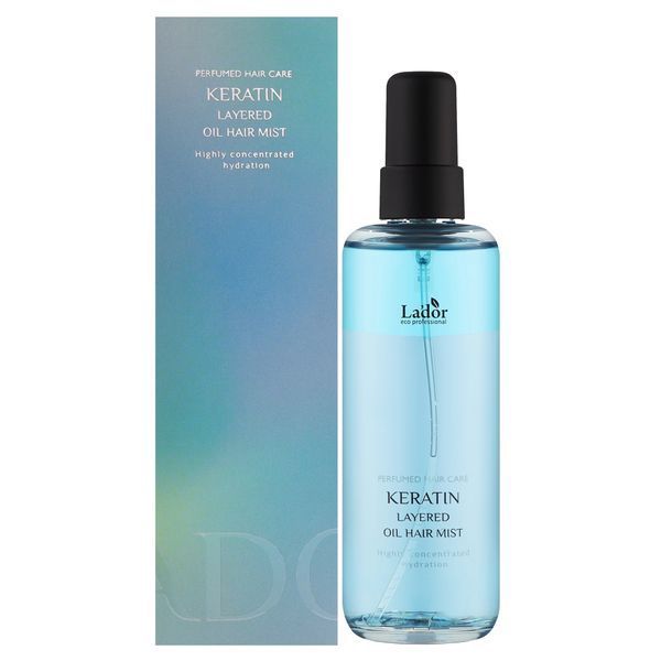 Двофазний кератиновий міст для волосся з комплексом олій La'dor Keratin Layered Oil Mist 130ml vo-24183 фото